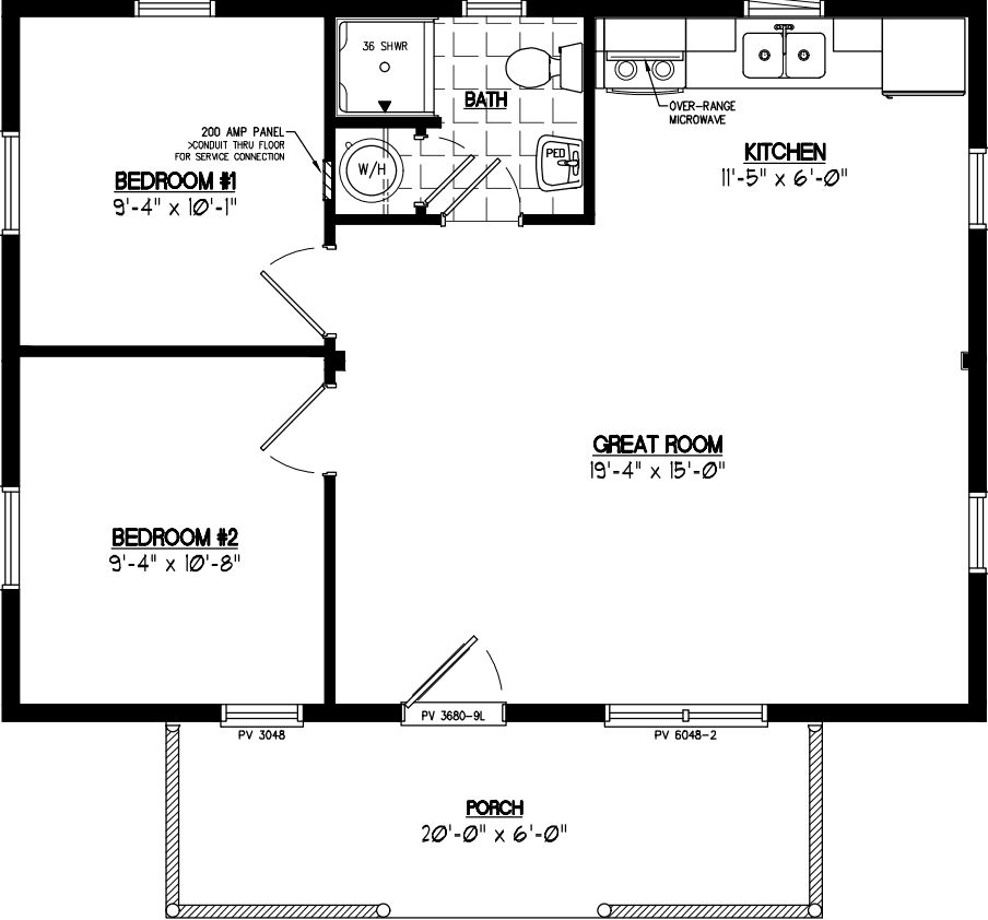 Pioneer 2230 floor plan home features
