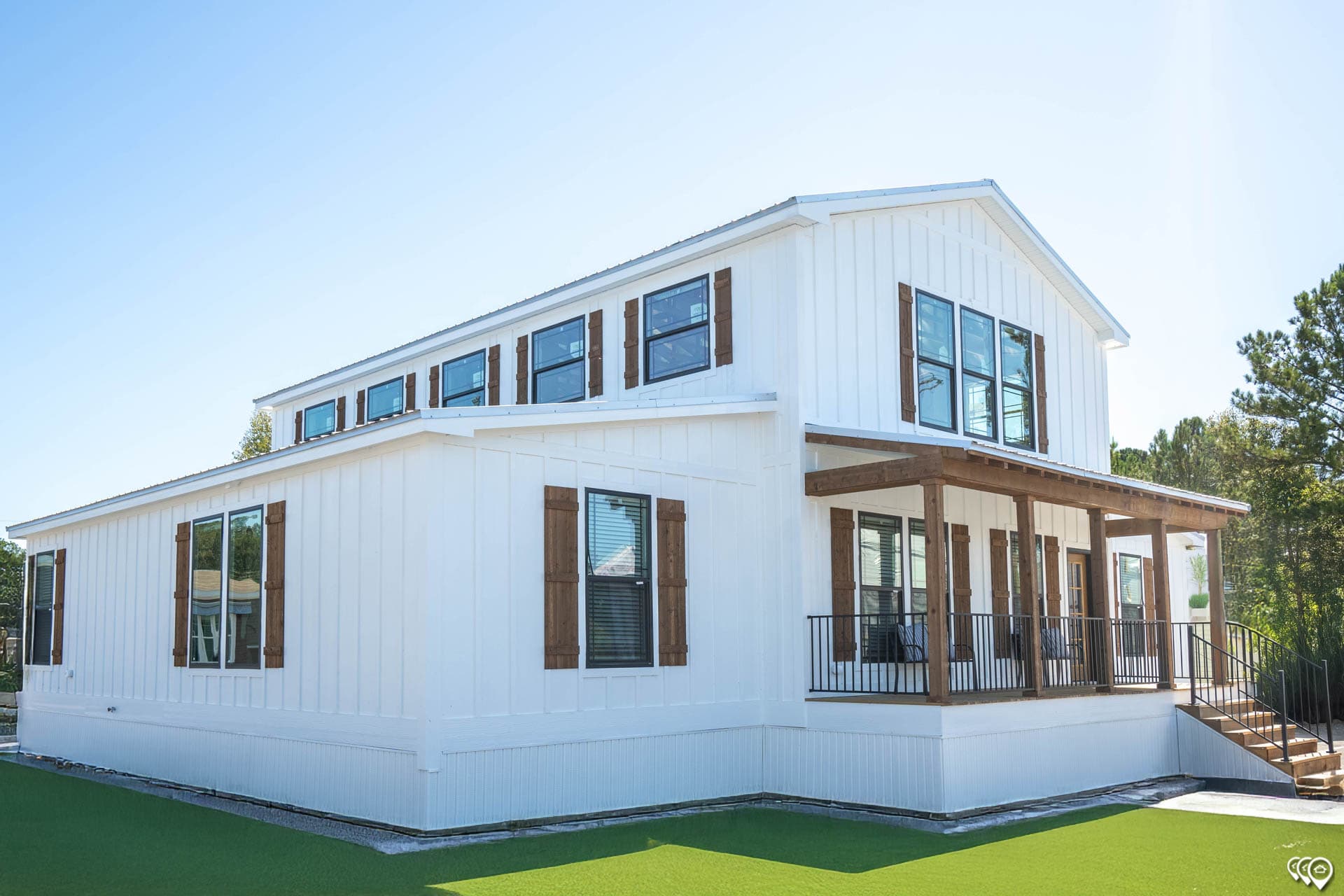 The barndominium 2 hero, elevation, and exterior home features