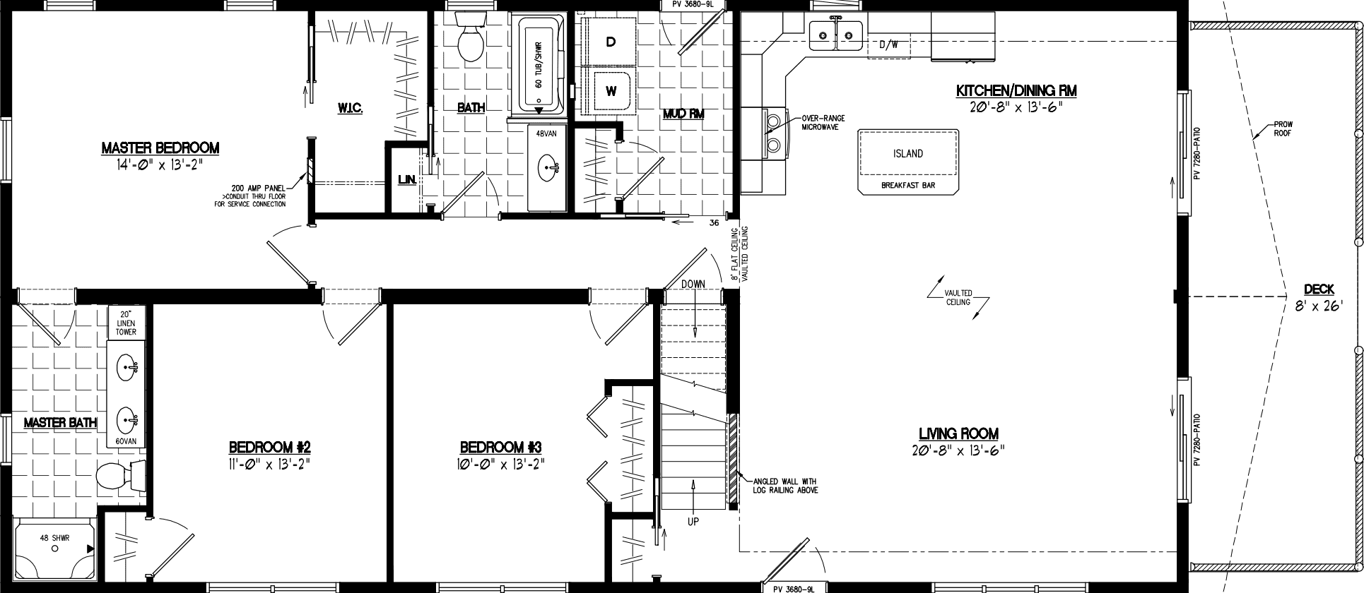 Chalet 2856 floor plan home features