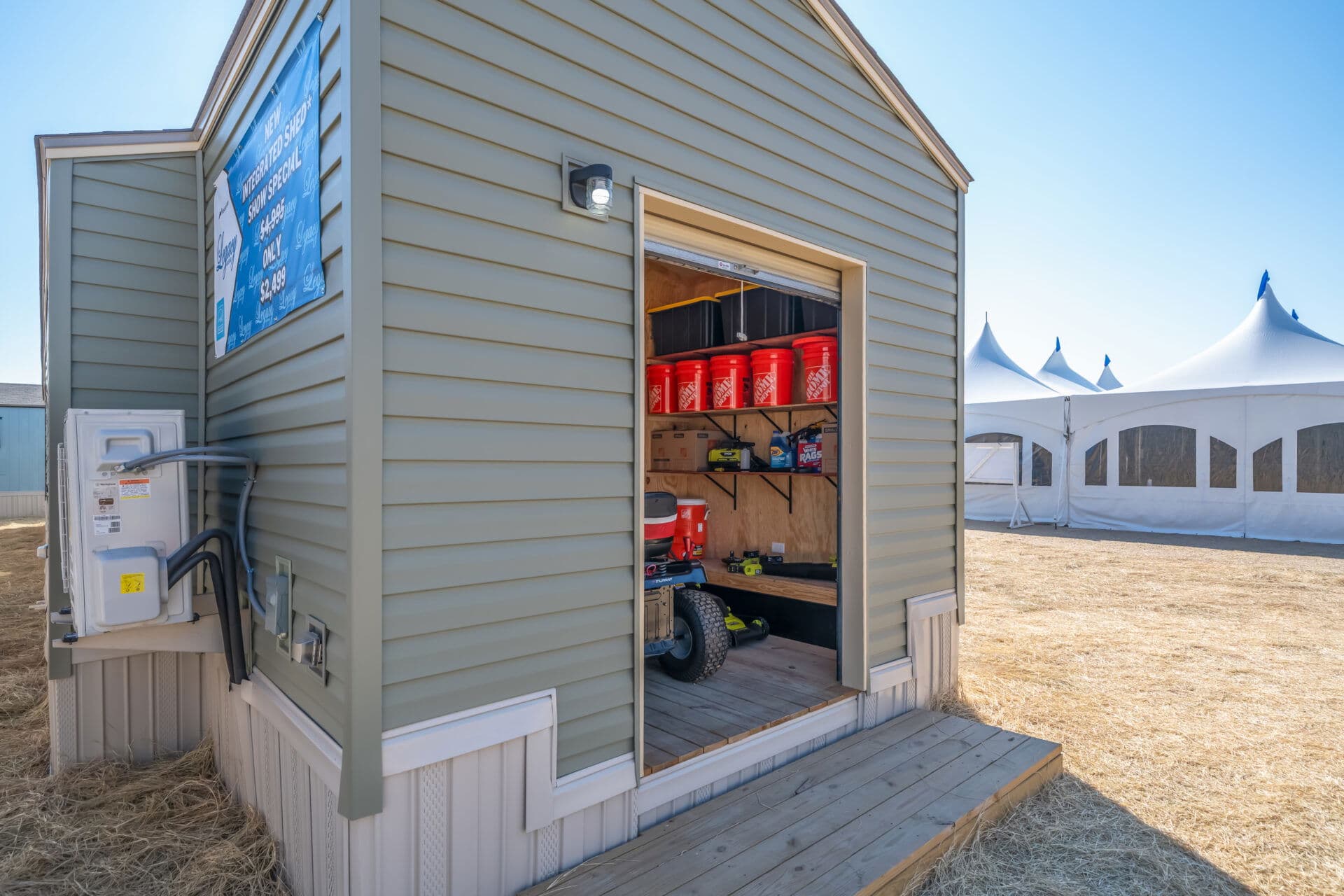 Singlewide s-16×64-32c shed exterior home features