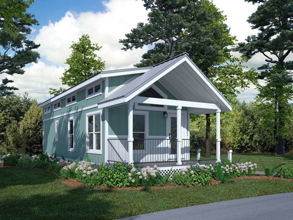 Park model 528 070 elevation and exterior home features