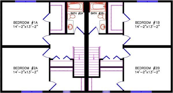 Duplex two-story 2620 interior home features