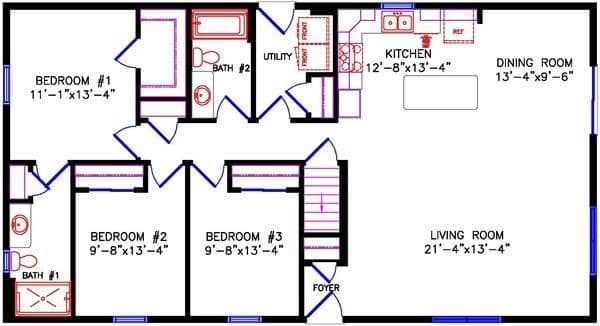 Northwood 1936 floor plan home features