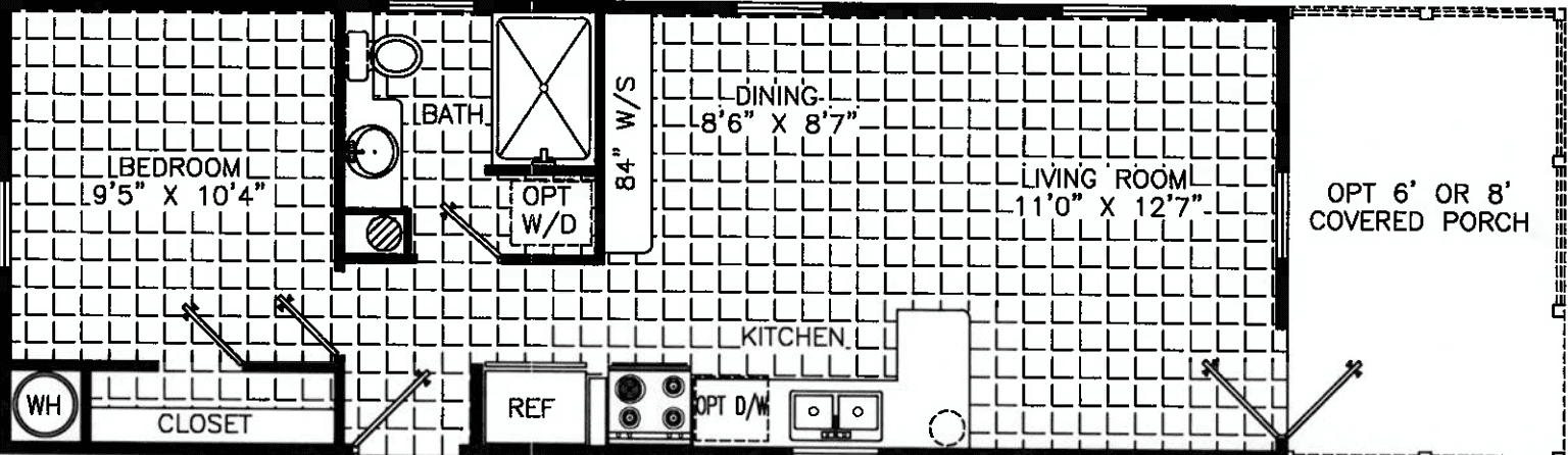 Park model floor plan home features