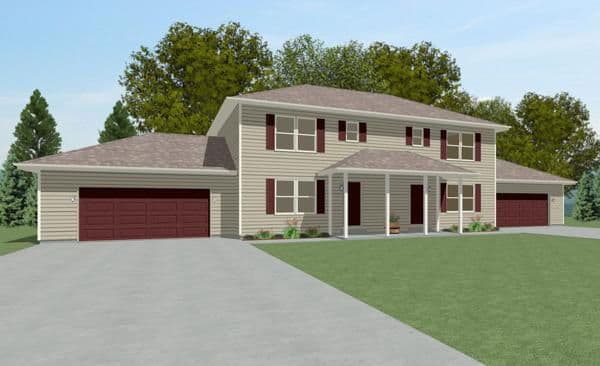 Duplex two-story 2630 hero, elevation, and exterior home features
