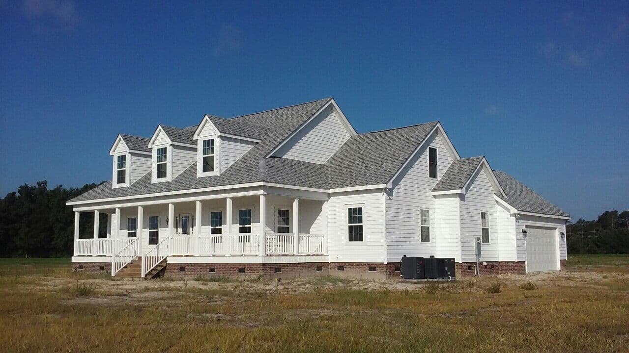 Tidewater cape hero, elevation, and exterior home features