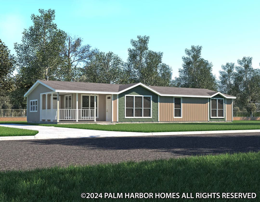 The ranch house 30683r hero, elevation, and exterior home features