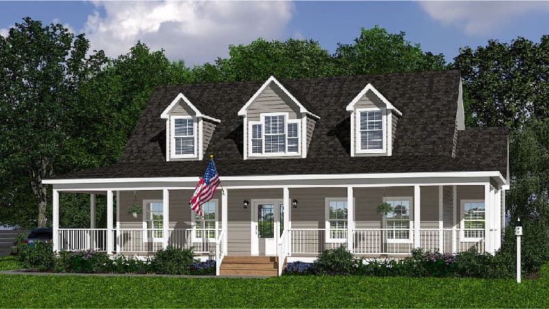 Glendale cape hero, elevation, and exterior home features