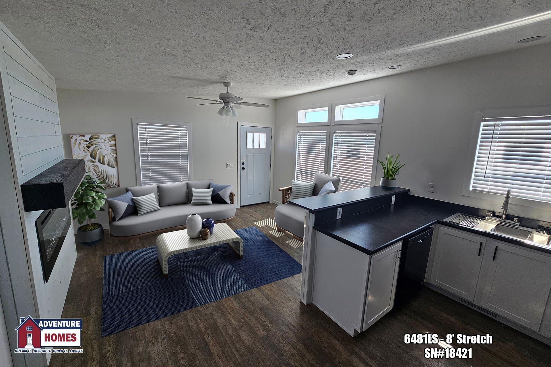 Lakeside cottage interior home features