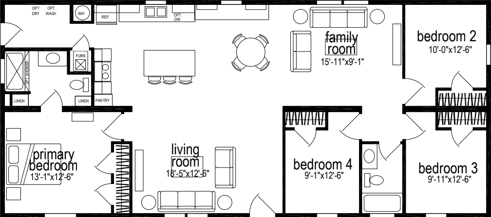Sunwood multi-section f502-aj floor plan home features