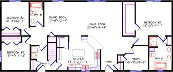 Cambridge 1615 floor plan home features
