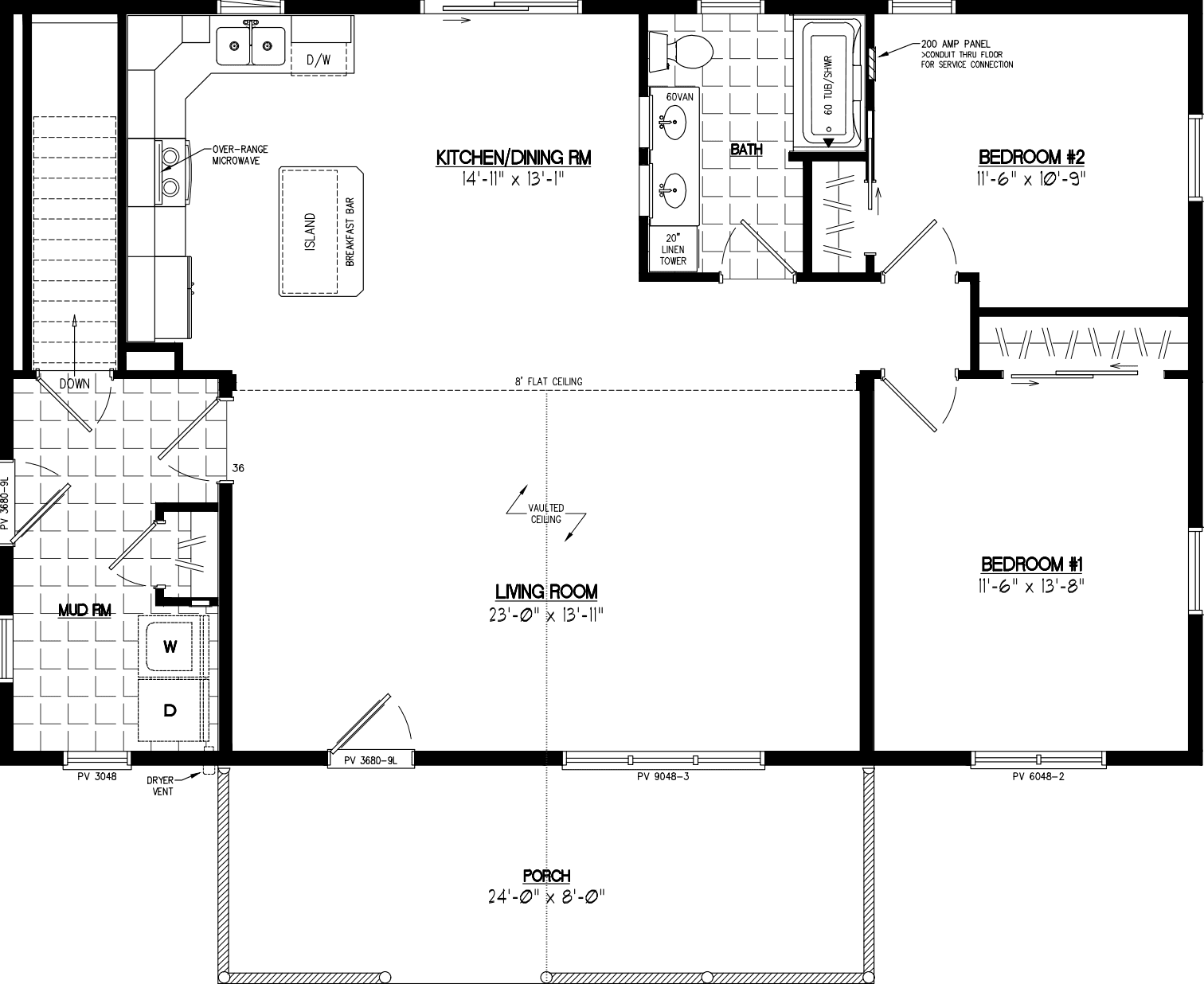 Alpine 2844 floor plan home features
