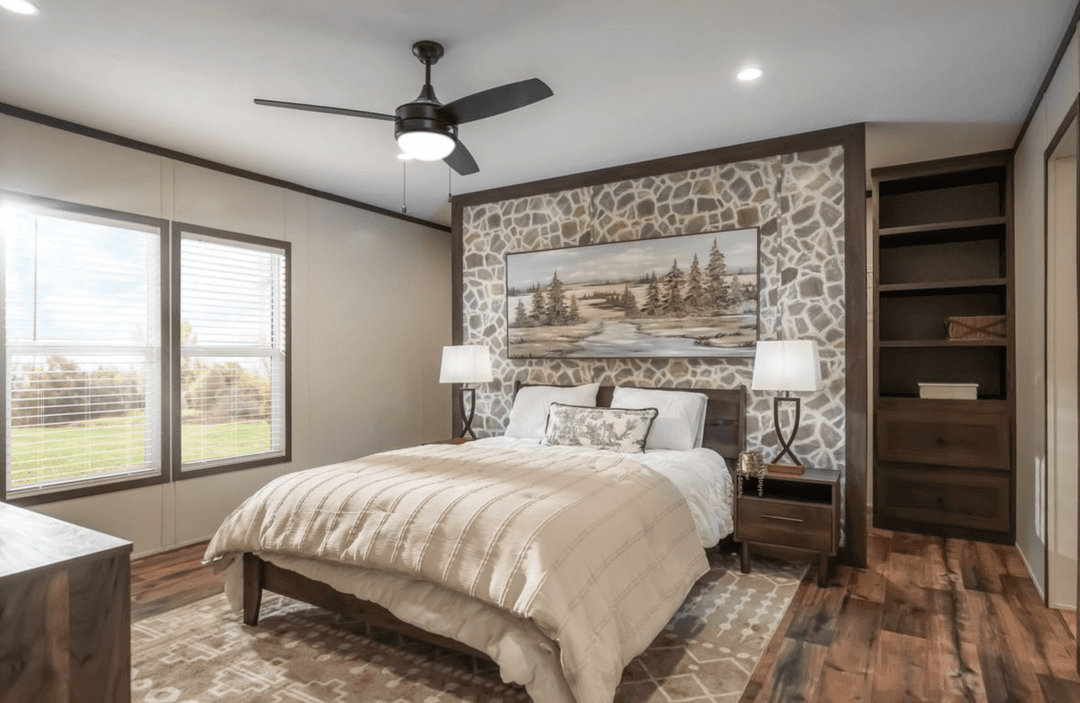 Mountain view bedroom home features