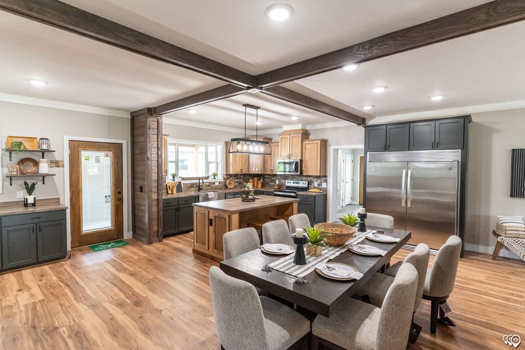The barndominium kitchen home features