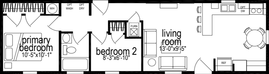Sunwood single-section f230-ab floor plan home features