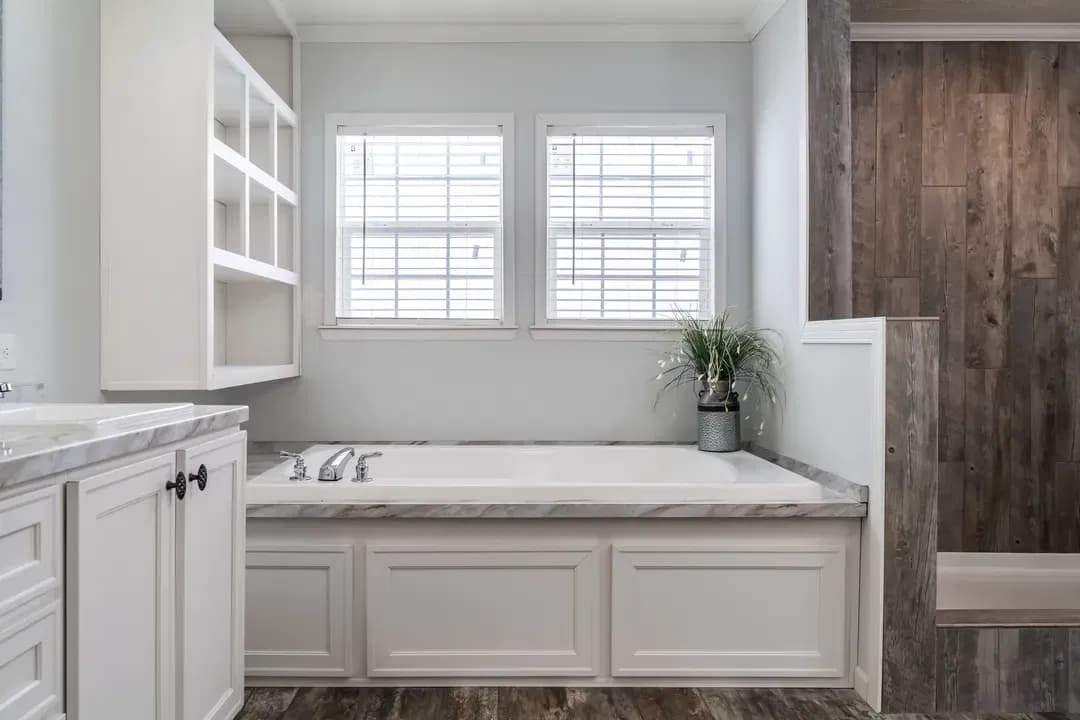 The leahy bathroom home features