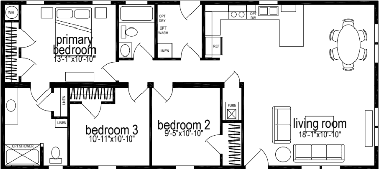Sunwood multi-section f473-aj floor plan home features