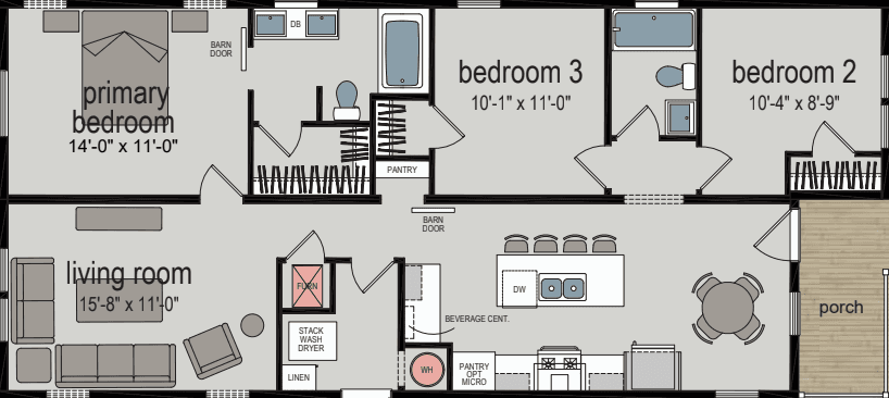 Oasis 1151 floor plan home features