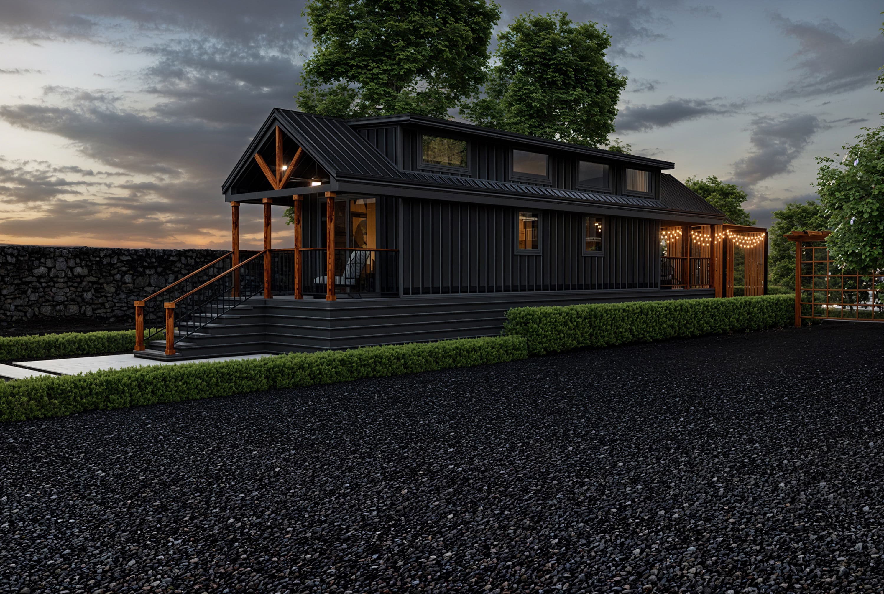 Barn owl elevation and exterior home features