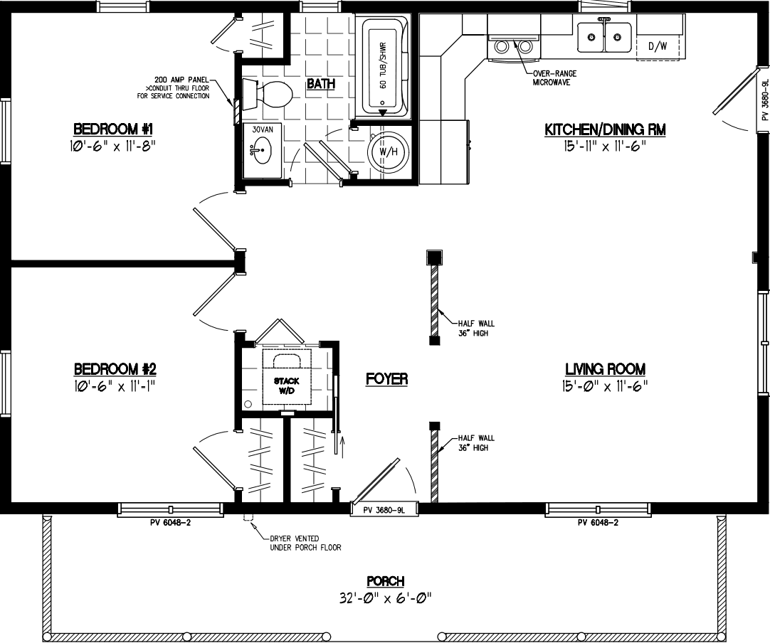 Musketeer 2436 floor plan home features