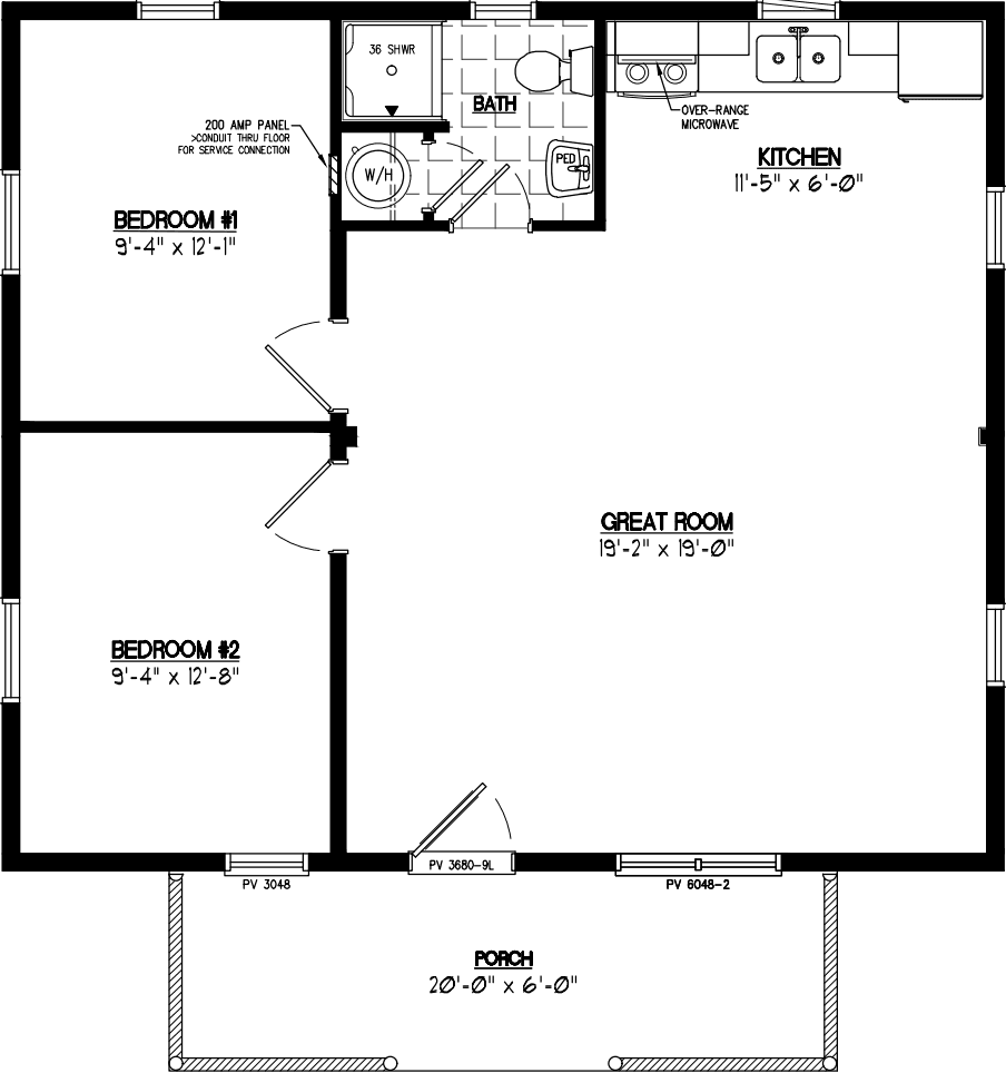 Pioneer 2630 floor plan home features