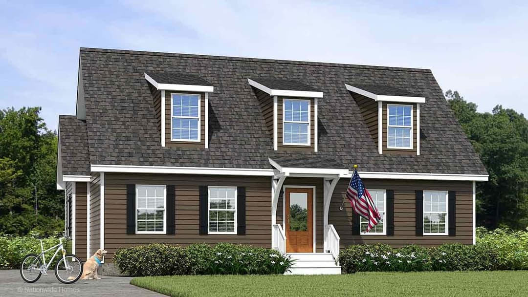 Blue ridge cape elevation and exterior home features