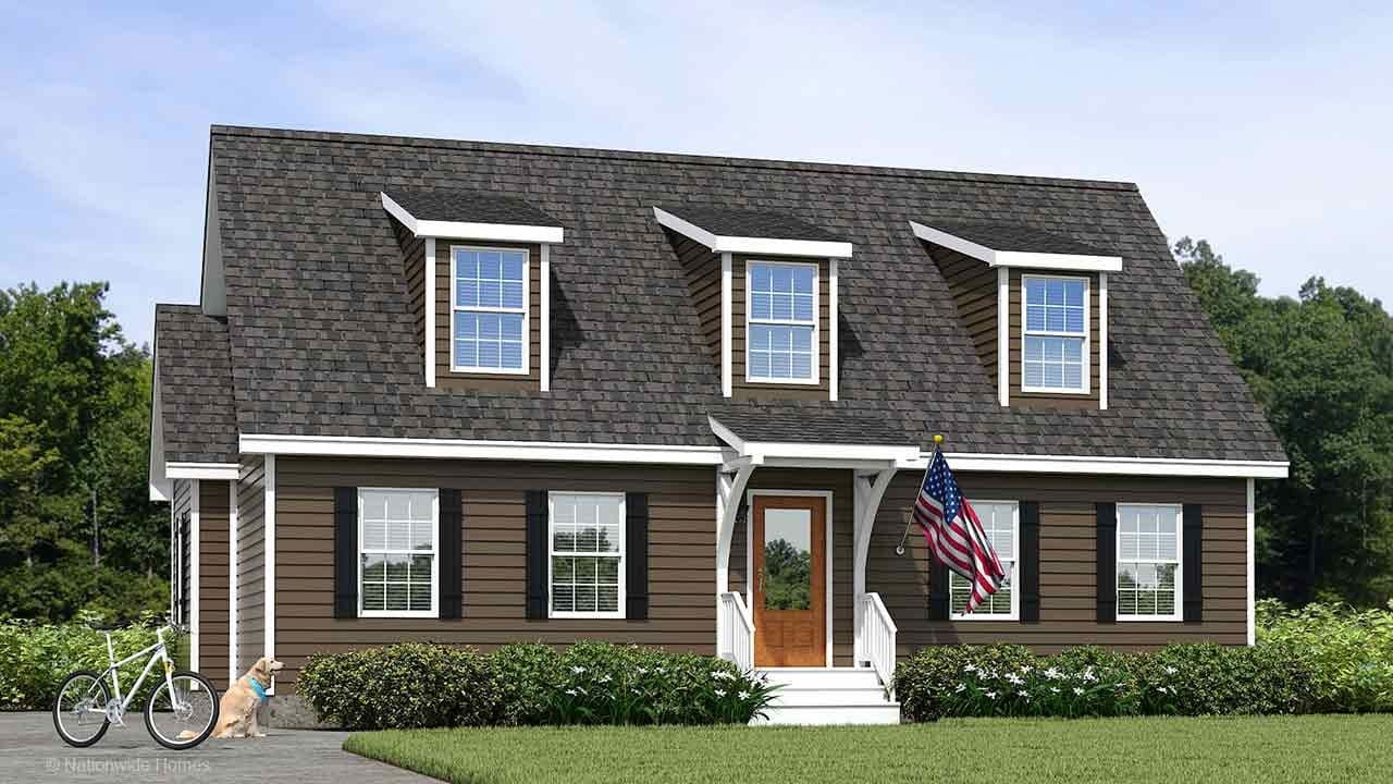 Blue ridge cape elevation and exterior home features