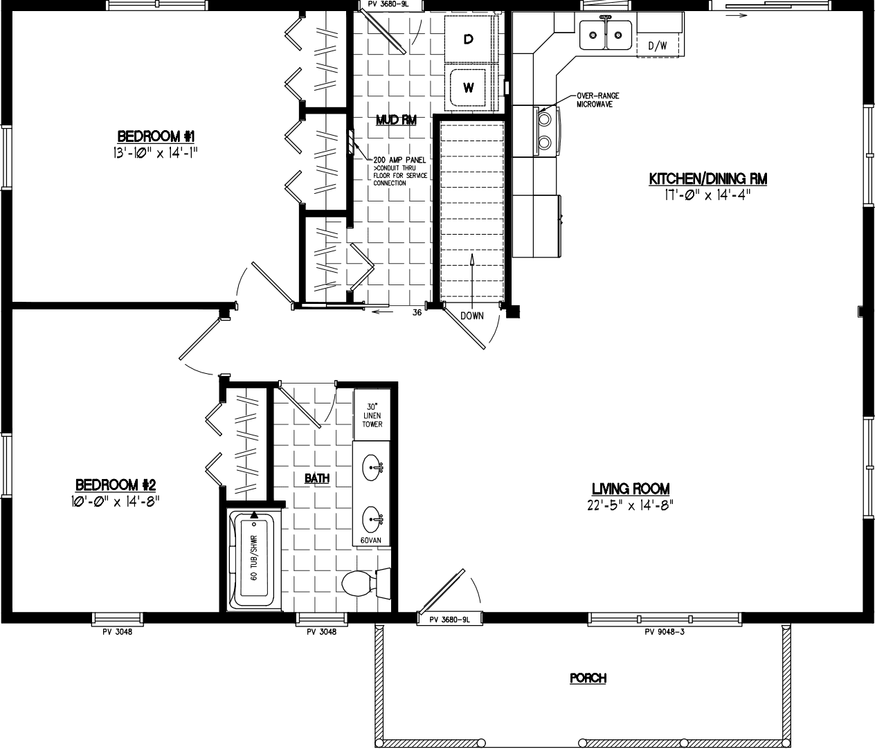 Pioneer 3042 floor plan home features