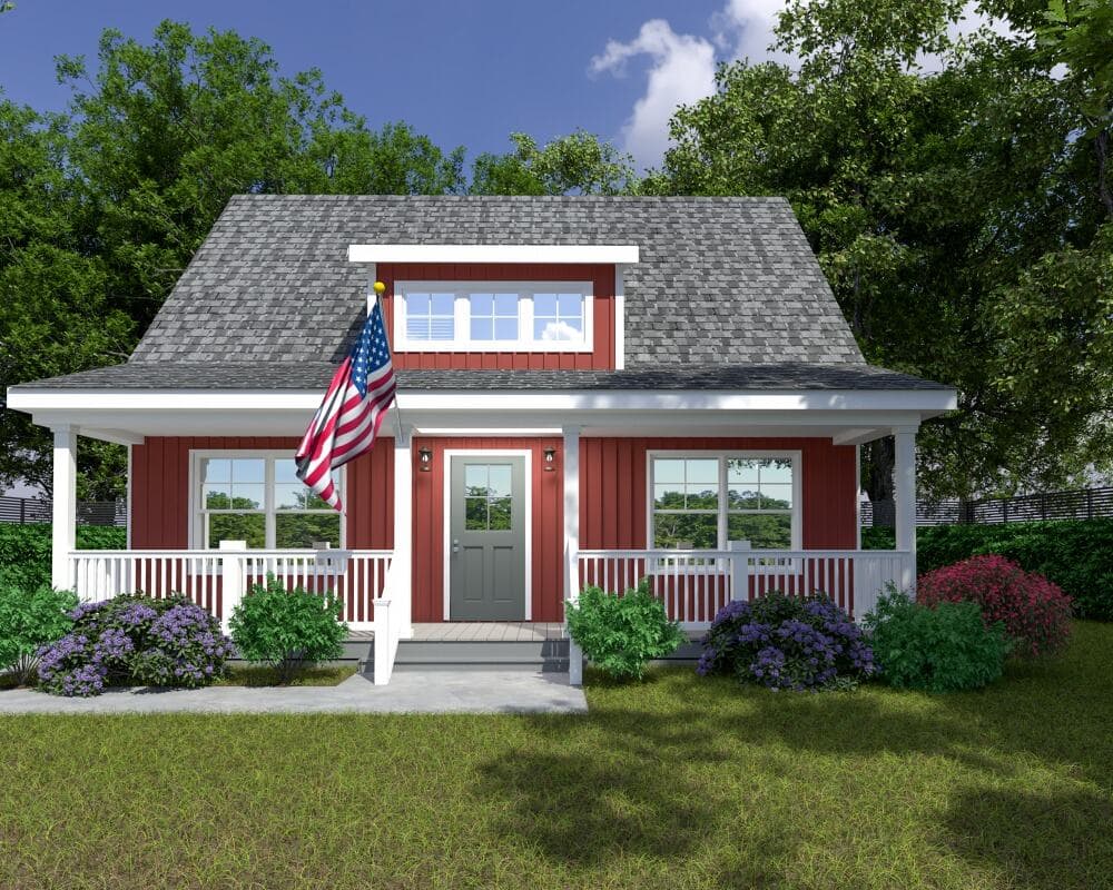 Shenandoah cabin hero, elevation, and exterior home features