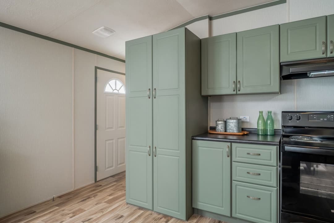 Singlewide s-16×64-32c shed kitchen home features