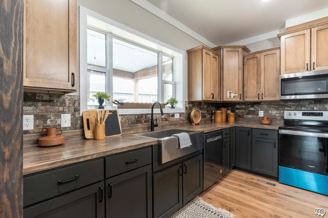 The barndominium kitchen home features