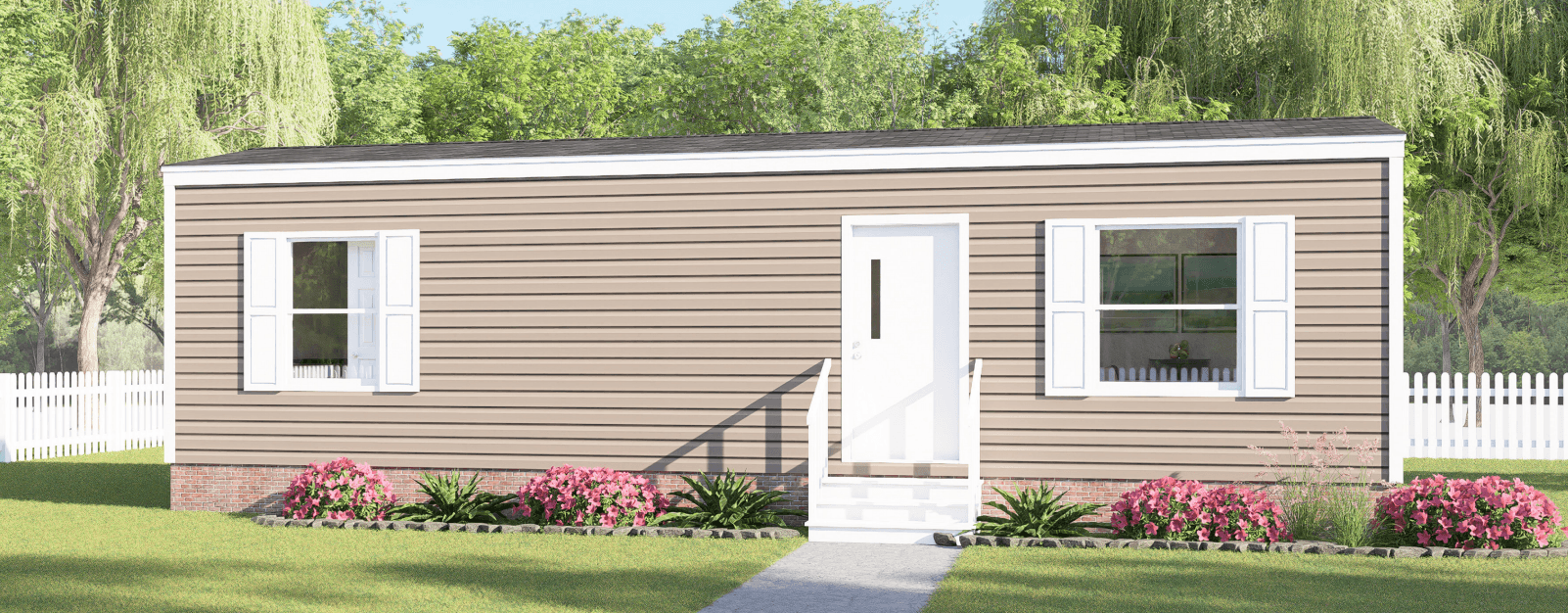 Buttercup hero, elevation, and exterior home features