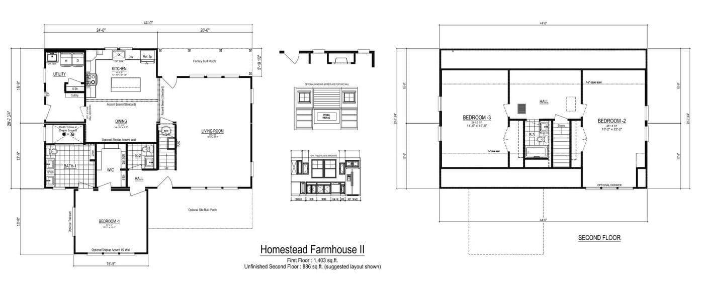 Farmhouse ii cape interior home features