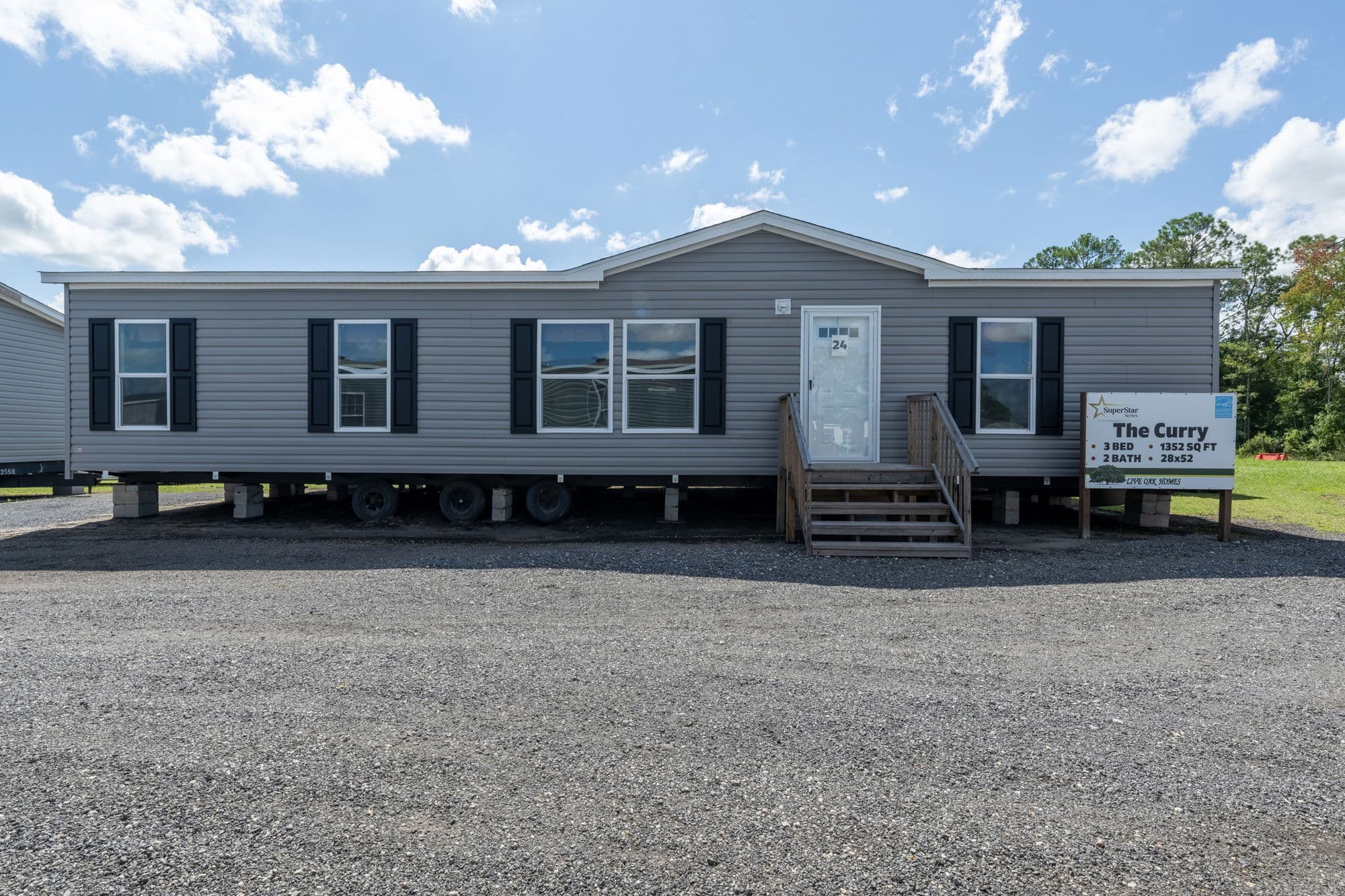The curry elevation and exterior home features