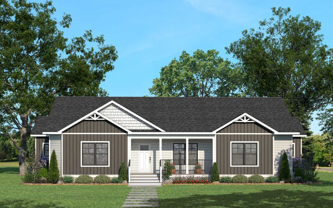 Farmstead 32603a hero, elevation, and exterior home features