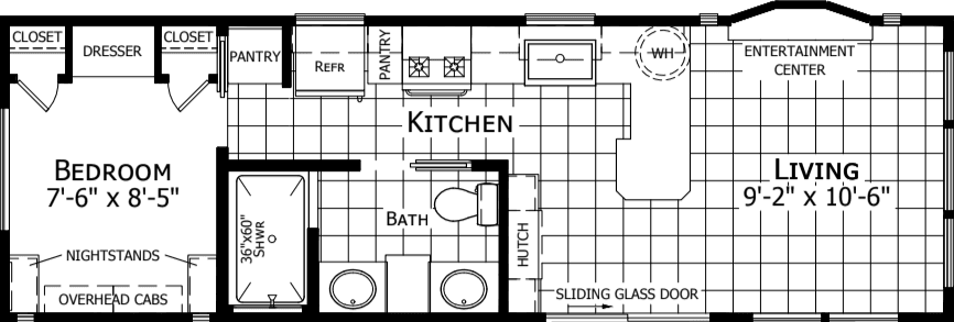 Park model a969 floor plan home features
