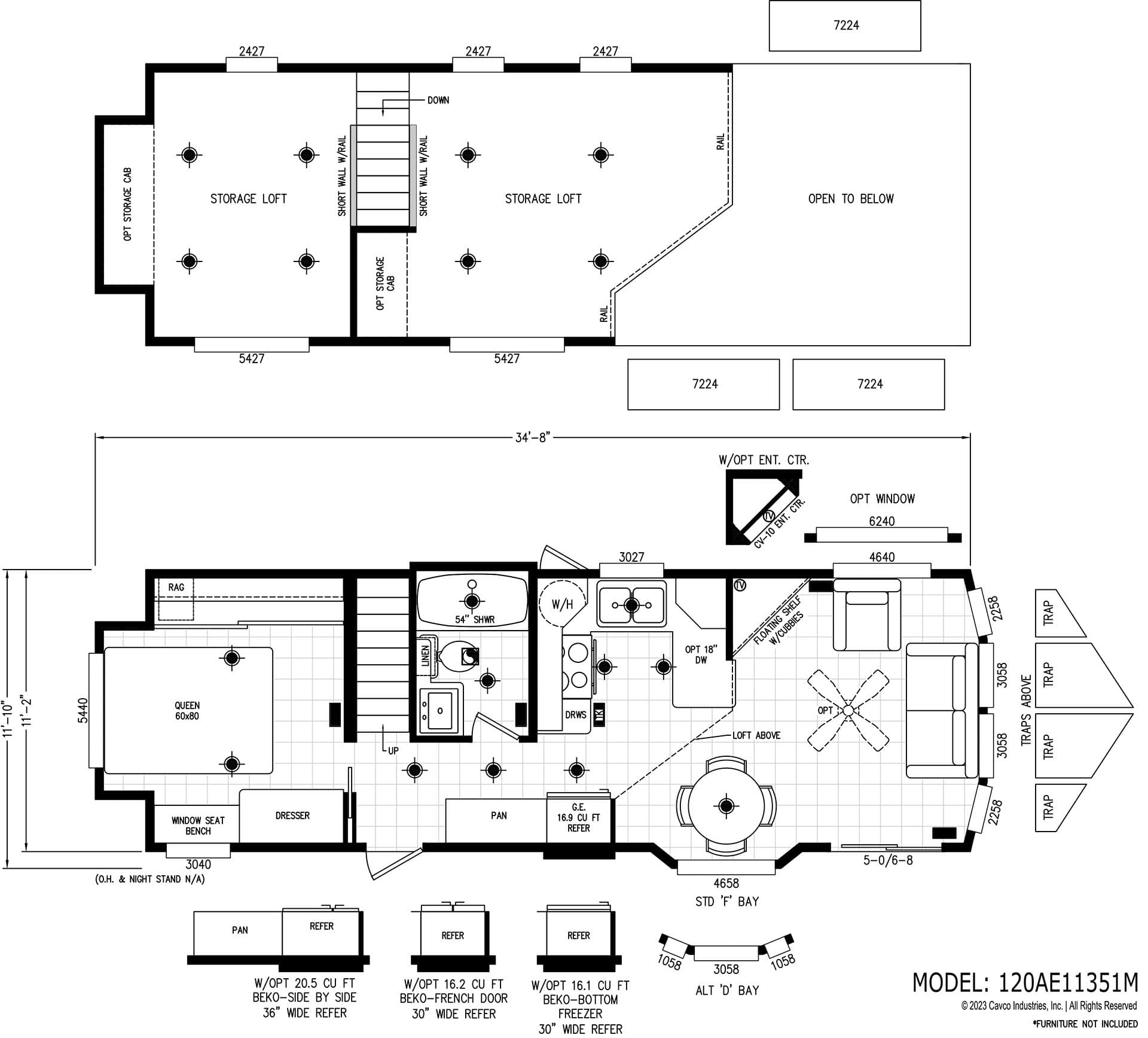 Alpine lofts al11351m floor plan home features