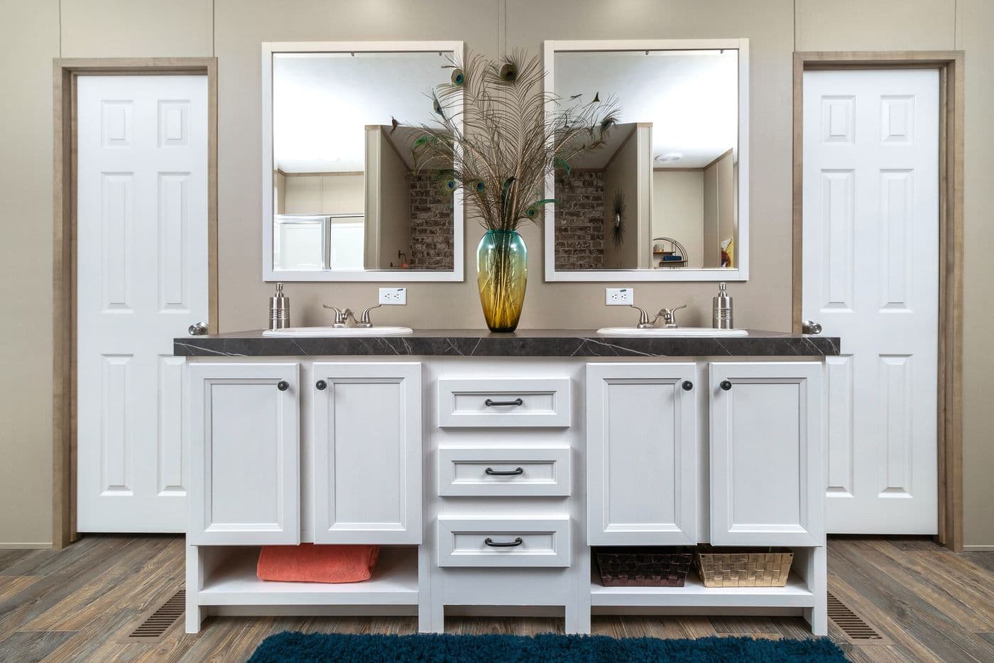 Farmhouse flex bathroom home features