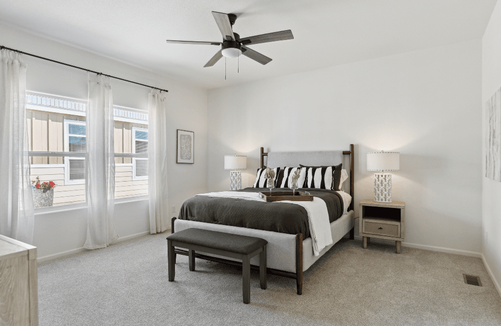 Olive bedroom home features