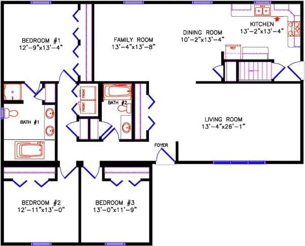 Spectrum 3630 floor plan home features
