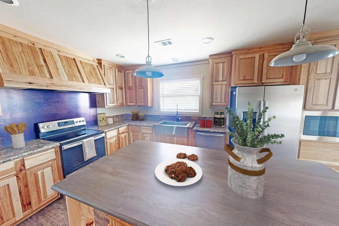 The ranch v74r kitchen home features