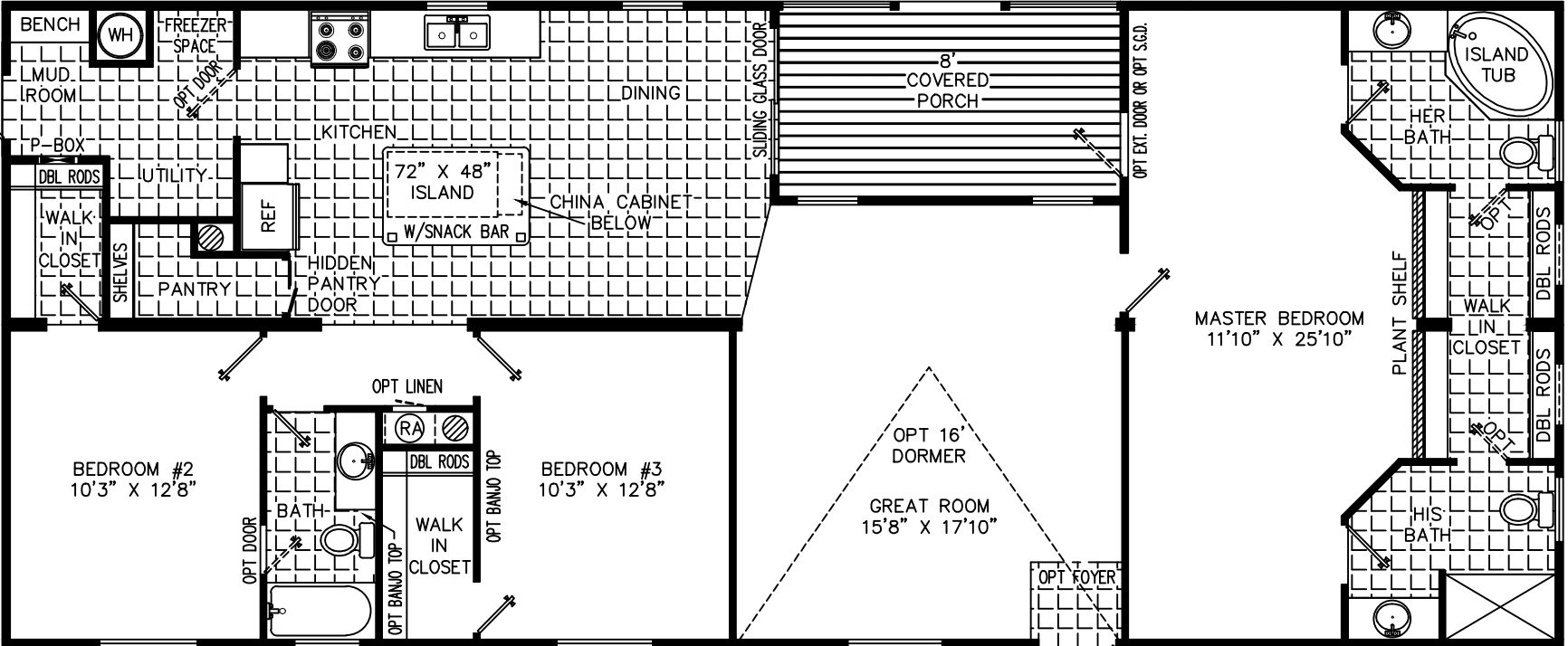 Ken and barbie 2864 floor plan home features