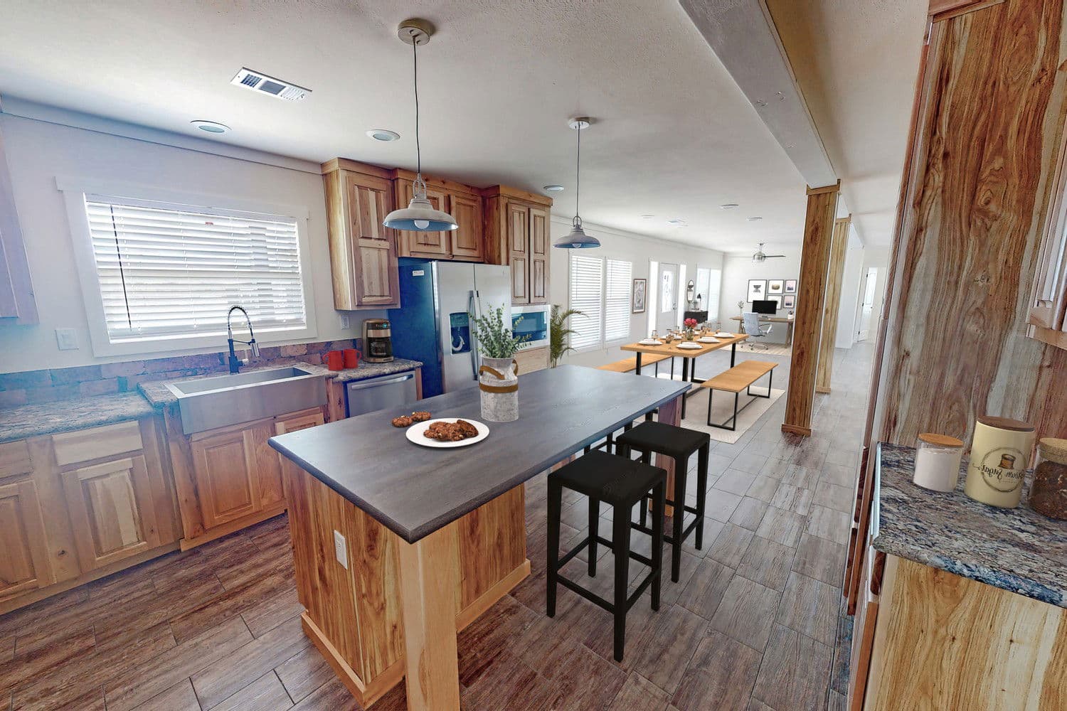 The ranch v74r kitchen home features