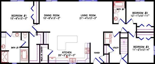 Cambridge 1625 floor plan home features