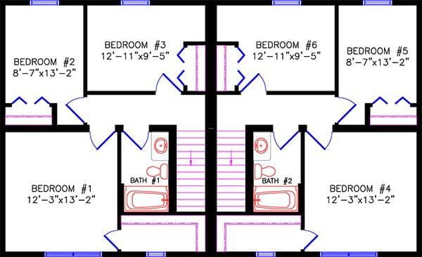 Duplex two-story 2630 interior home features