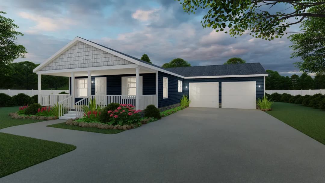 Center st hero, elevation, and exterior home features