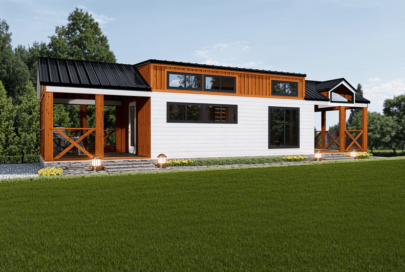 Tumbleweed elevation and exterior home features