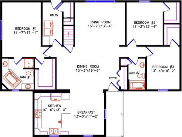 Spectrum 3640 floor plan home features