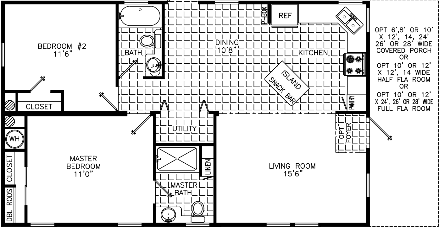 Reed 2838 floor plan home features