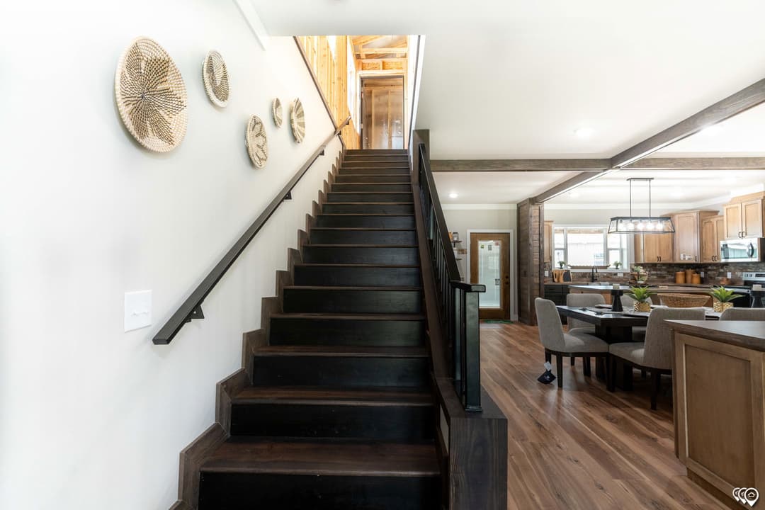 The barndominium interior home features